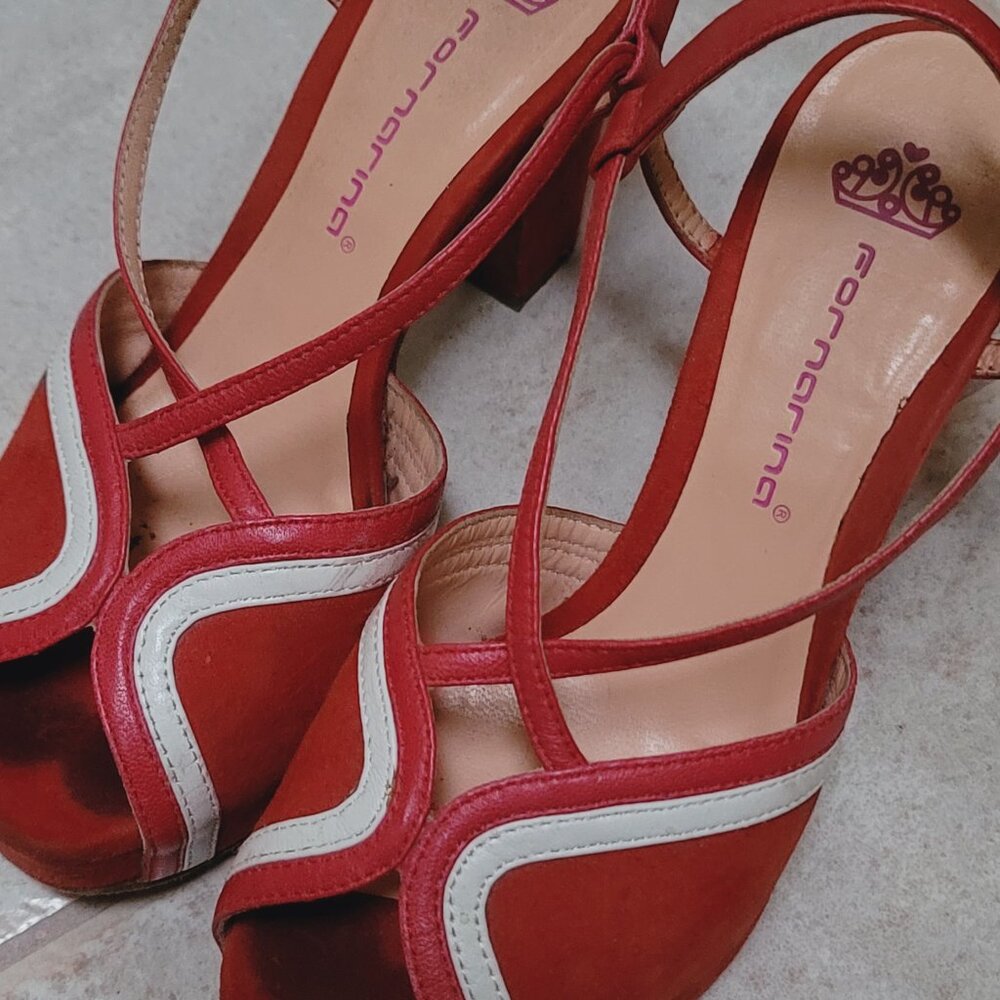 Fornarina Red and White Sandals